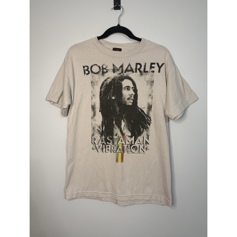 Vintage Y2K Bob Marley Rastaman Vibration Reggae Zion Rootswear T Shirt Medium